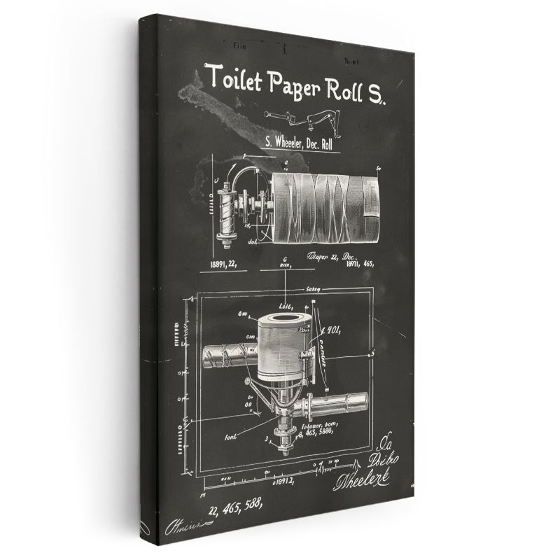 Tuvalet Kağıdı Mekanizması - Endüstriyel Tasarım Kanvas Tablo