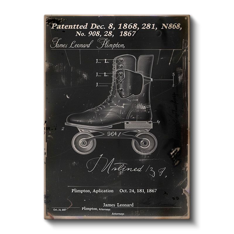 Tekerlekli Paten - 1868 Patentli Klasik Tasarım Kanvas Tablo