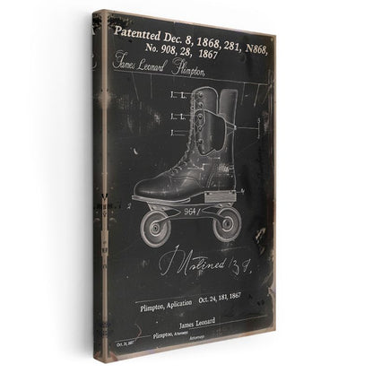 Tekerlekli Paten - 1868 Patentli Klasik Tasarım Kanvas Tablo