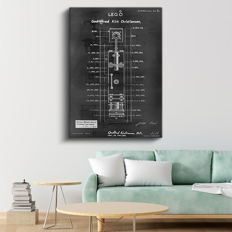 Figür Mekanizması -  İmzalı Patent Kanvas Tablo