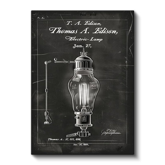 Edison Lambası - Tarihi Aydınlatma İcadı Patenti Kanvas Tablo