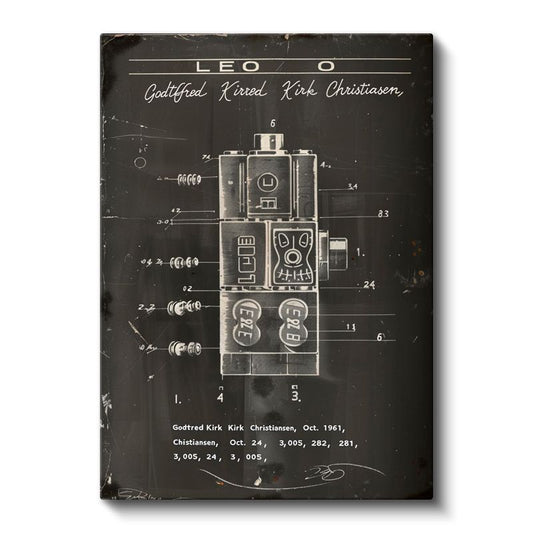 Figür Robot -  İmzalı Oyuncak Patenti Kanvas Tablo
