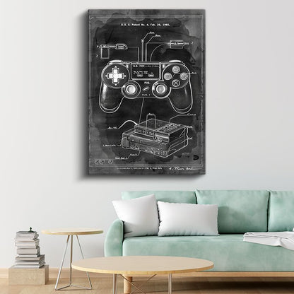 Oyun Kumandası - Klasik Konsol Kontrolcüsü Patenti Kanvas Tablo