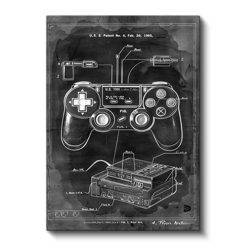 Oyun Kumandası - Klasik Konsol Kontrolcüsü Patenti Kanvas Tablo