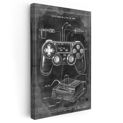 Oyun Kumandası - Klasik Konsol Kontrolcüsü Patenti Kanvas Tablo