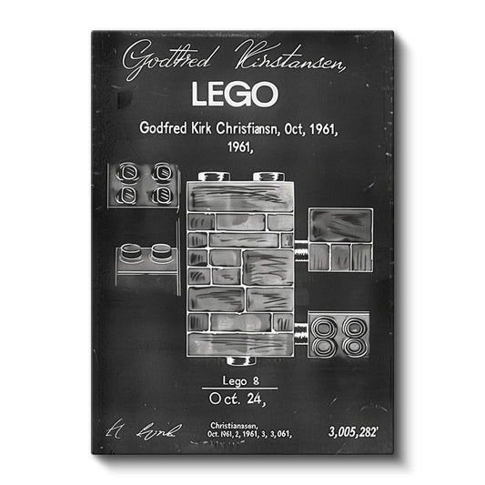 Figür Patent Çizimi - 1961 Tarihi Oyuncak Blok Tasarımı Kanvas Tablo