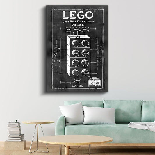 Blok Detayı - Klasik Yapı Taşı Teknik Çizimi Kanvas Tablo