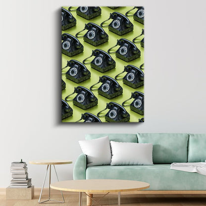 Retro Telefon Koleksiyonu - Klasik Çevirmeli Telefonlar Dizisi Kanvas Tablo