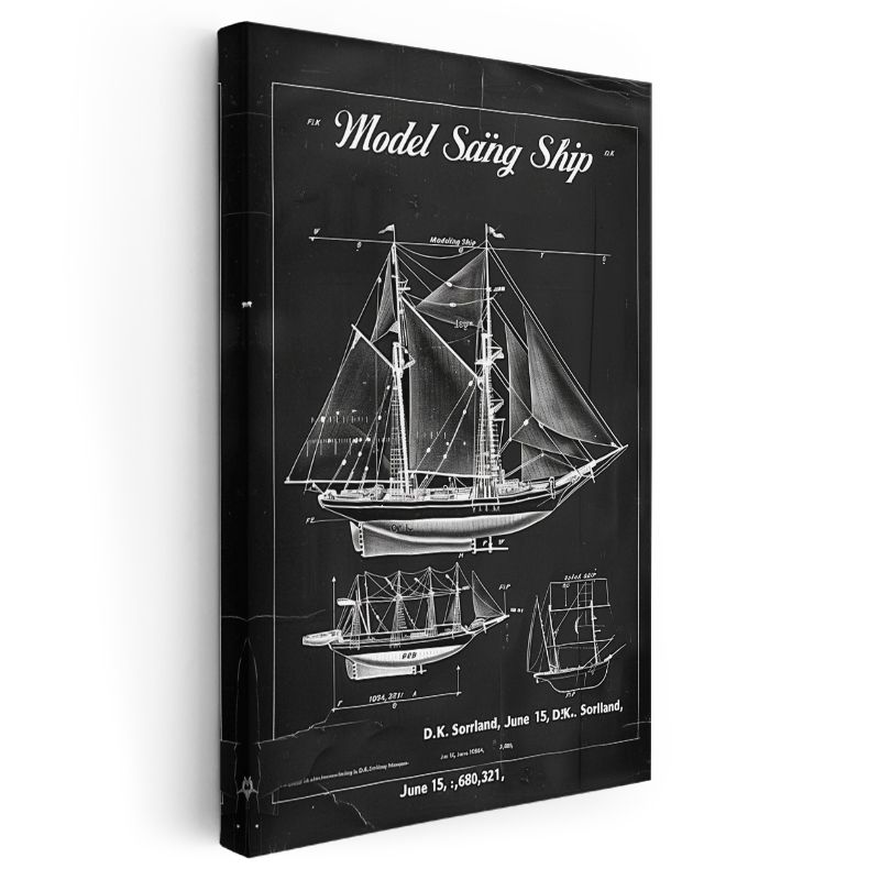 Yelkenli Gemi - Klasik Denizcilik Tasarımı Kanvas Tablo