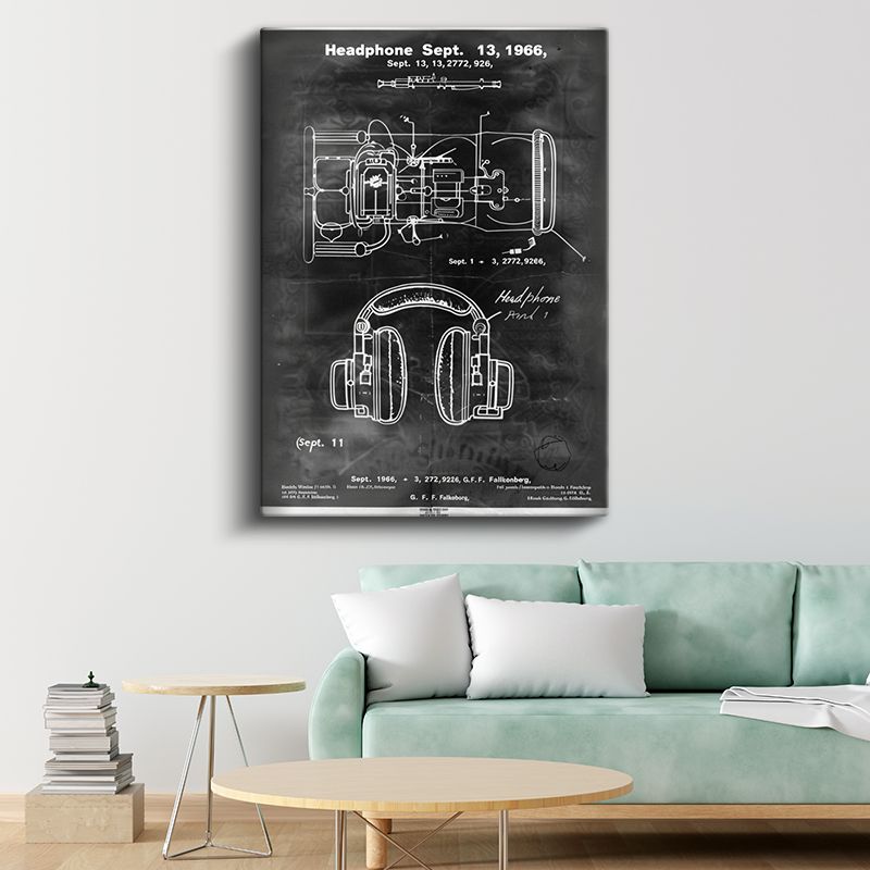 Kulaklık Detayları - 1966 Tarihli Ses Mühendisliği Patenti Kanvas Tablo