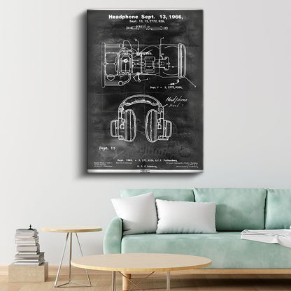 Kulaklık Detayları - 1966 Tarihli Ses Mühendisliği Patenti Kanvas Tablo