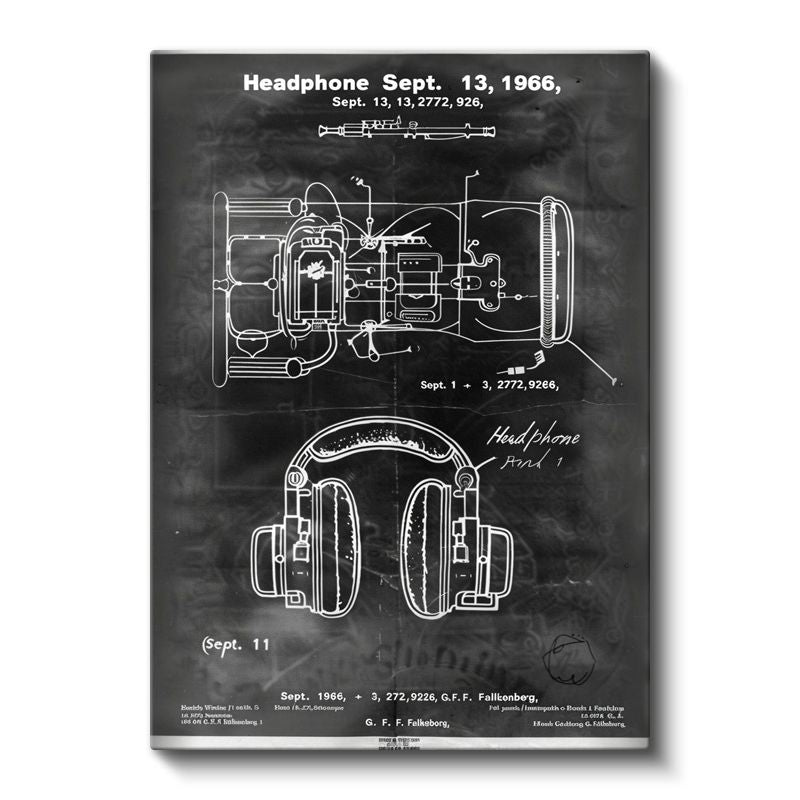 Kulaklık Detayları - 1966 Tarihli Ses Mühendisliği Patenti Kanvas Tablo