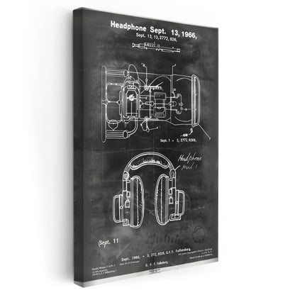 Kulaklık Detayları - 1966 Tarihli Ses Mühendisliği Patenti Kanvas Tablo