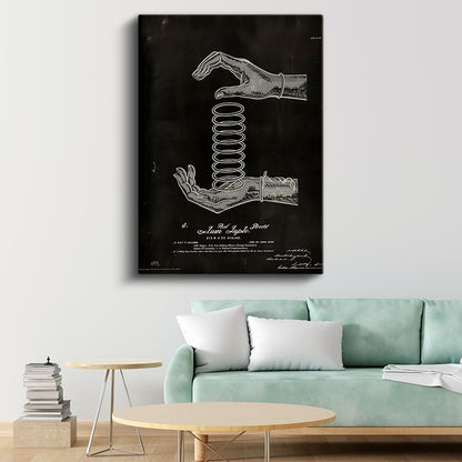 Yaylı Oyuncak - Klasik El Becerisi Patenti Kanvas Tablo