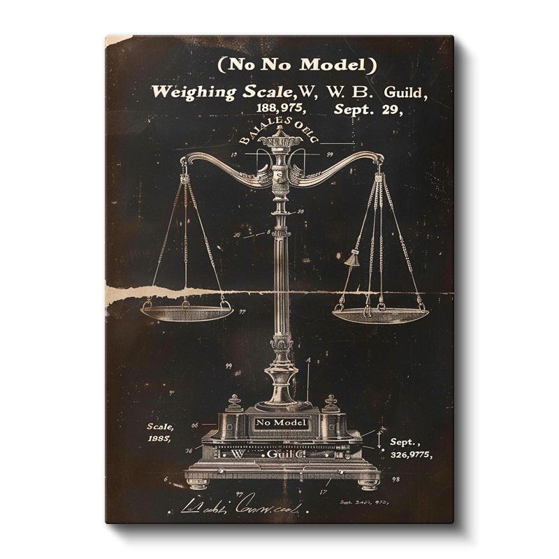 Terazi Patenti - Antik Ölçüm Aleti Tasarımı Kanvas Tablo