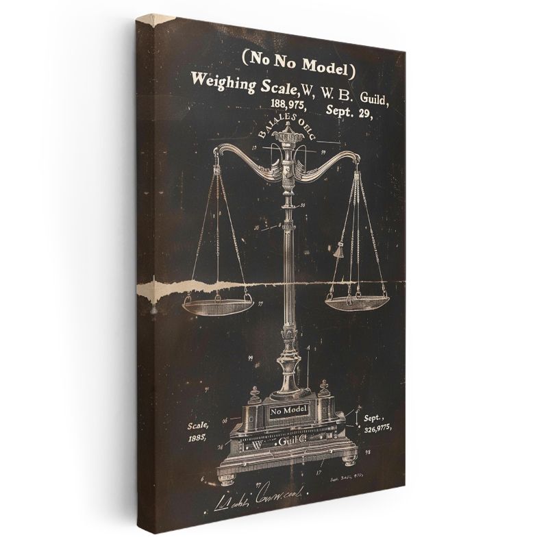 Terazi Patenti - Antik Ölçüm Aleti Tasarımı Kanvas Tablo