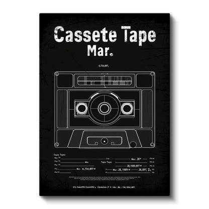 Kaset - Retro Müzik Kanvas Tablo
