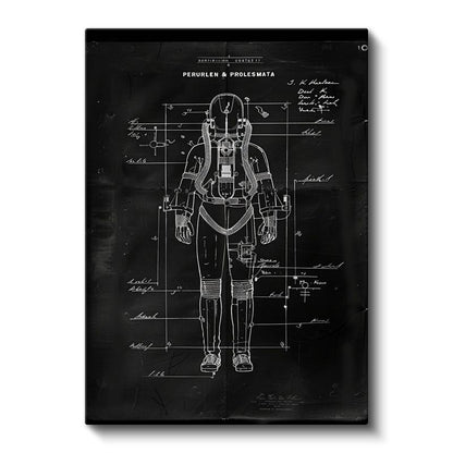 Dalgıç Kıyafeti - Denizaltı Keşif Ekipmanı Kanvas Tablo