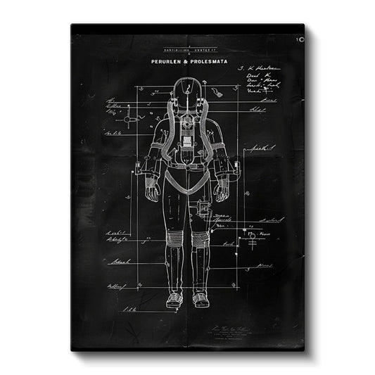 Dalgıç Kıyafeti - Denizaltı Keşif Ekipmanı Kanvas Tablo