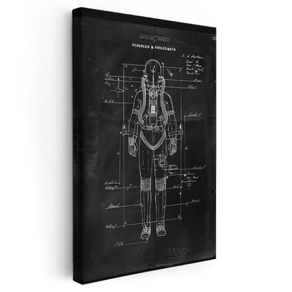 Dalgıç Kıyafeti - Denizaltı Keşif Ekipmanı Kanvas Tablo