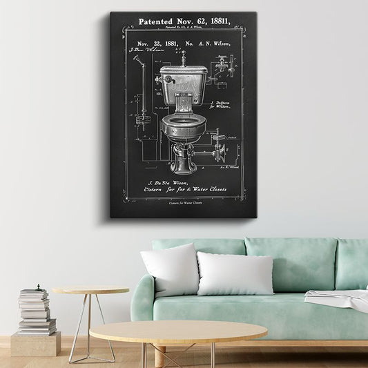 Klozet - 1881 Patentli Banyo İcadı Kanvas Tablo