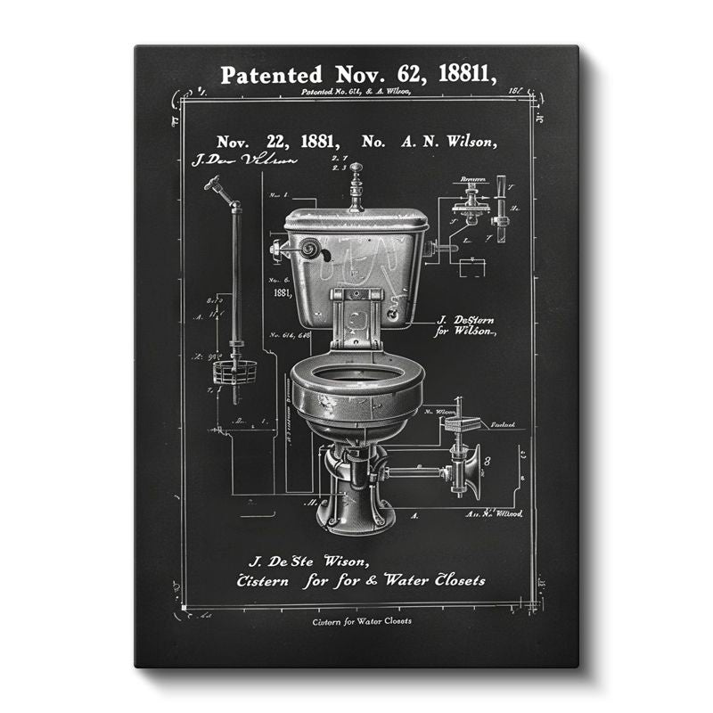 Klozet - 1881 Patentli Banyo İcadı Kanvas Tablo