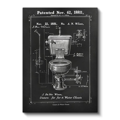 Klozet - 1881 Patentli Banyo İcadı Kanvas Tablo