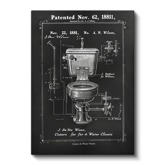 Klozet - 1881 Patentli Banyo İcadı Kanvas Tablo