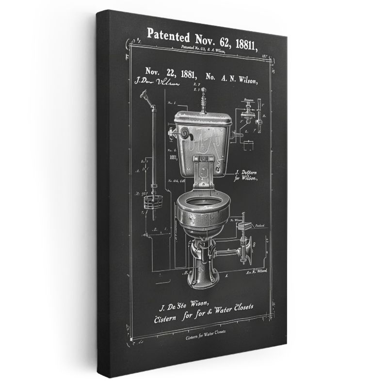 Klozet - 1881 Patentli Banyo İcadı Kanvas Tablo