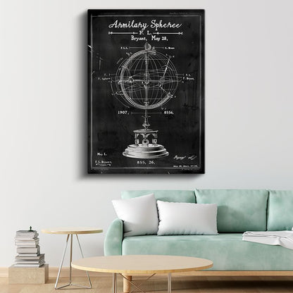 Armillary Sphere - Antik Astronomi Aleti Kanvas Tablo
