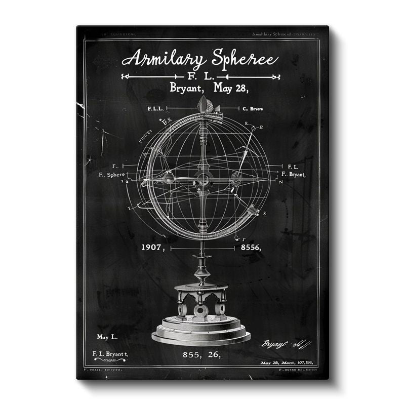 Armillary Sphere - Antik Astronomi Aleti Kanvas Tablo