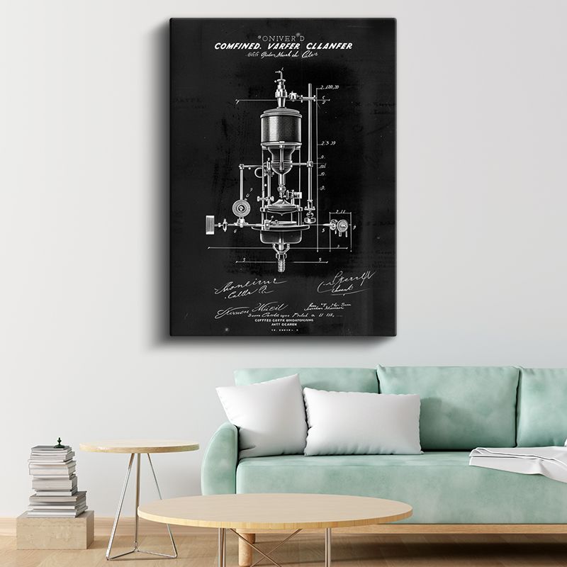 Kahve Makinesi - Vintage İçecek Hazırlayıcı Kanvas Tablo