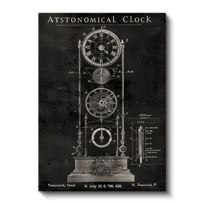Astronomik Saat - Karmaşık Zaman Mekanizması Kanvas Tablo