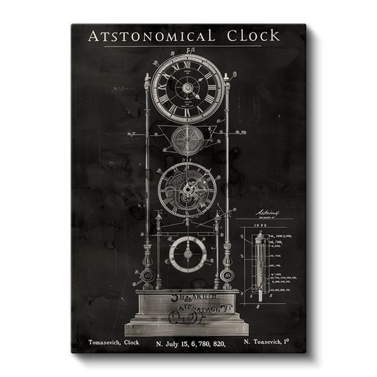 Astronomik Saat - Karmaşık Zaman Mekanizması Kanvas Tablo