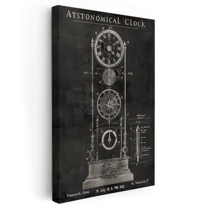 Astronomik Saat - Karmaşık Zaman Mekanizması Kanvas Tablo