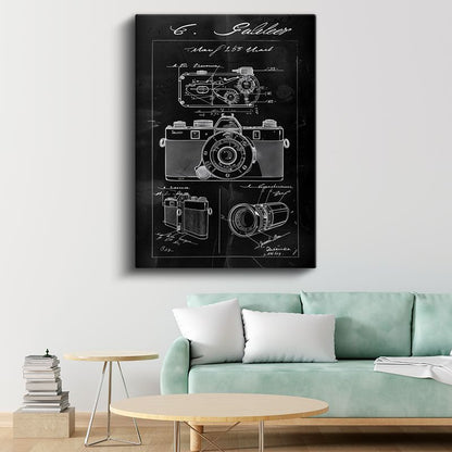 Fotoğraf Makinesi - Detaylı Teknik Çizim Kanvas Tablo