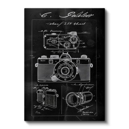 Fotoğraf Makinesi - Detaylı Teknik Çizim Kanvas Tablo