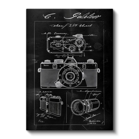 Fotoğraf Makinesi - Detaylı Teknik Çizim Kanvas Tablo