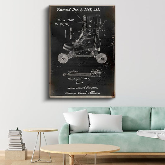 Tekerlekli Bot Patenti - 1868 Tarihli İlk Paten Tasarımı Kanvas Tablo