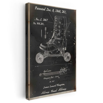 Tekerlekli Bot Patenti - 1868 Tarihli İlk Paten Tasarımı Kanvas Tablo