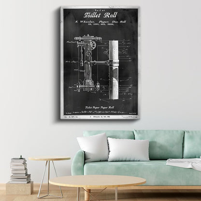 Tuvalet Kağıdı Rulosu - 1891 Tarihli İlginç Patent Kanvas Tablo