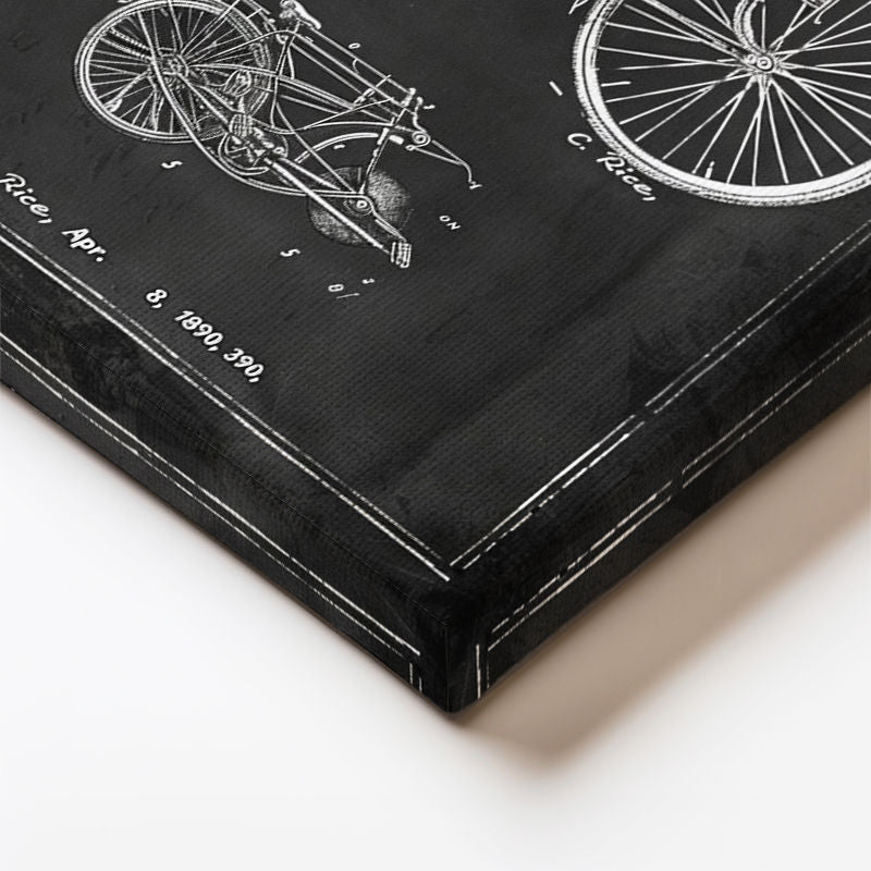 Dikey Kanvas Tablo Bisiklet Patent Taslağı Kara Tahta Vintage Tablo Ev Ofis Duvar Dekoru