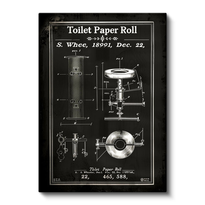 Dikey Kanvas Tablo Tuvalet Kağıdı Rulo Patent Kara Tahta Vintage Tablo Ev Ofis Duvar Dekoru