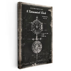 Dikey Kanvas Tablo Astronomik Saat Patent Çizimi Teknik Vintage Tablo Ev Ofis Duvar Dekoru