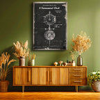 Dikey Kanvas Tablo Astronomik Saat Patent Çizimi Teknik Vintage Tablo Ev Ofis Duvar Dekoru