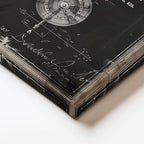 Dikey Kanvas Tablo Astronomik Saat Patent Çizimi Teknik Vintage Tablo Ev Ofis Duvar Dekoru