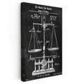 Dikey Kanvas Tablo Antik Denge Terazisi Patent Çizimi Teknik Vintage Tablo Ev Ofis Duvar Dekoru