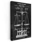 Dikey Kanvas Tablo Antik Denge Terazisi Patent Çizimi Teknik Vintage Tablo Ev Ofis Duvar Dekoru