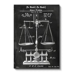 Dikey Kanvas Tablo Antik Denge Terazisi Patent Çizimi Teknik Vintage Tablo Ev Ofis Duvar Dekoru