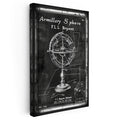 Dikey Kanvas Tablo Armillary Sphere Küre Patent Çizimi Teknik Vintage Tablo Ev Ofis Duvar Dekoru